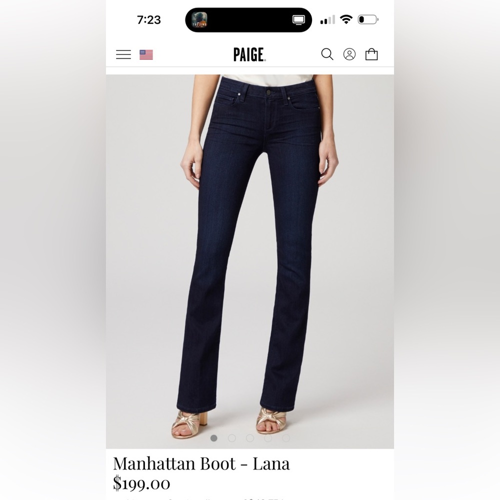 Paige Manhattan Boot cut jeans in wash Lana, size 32. NWT